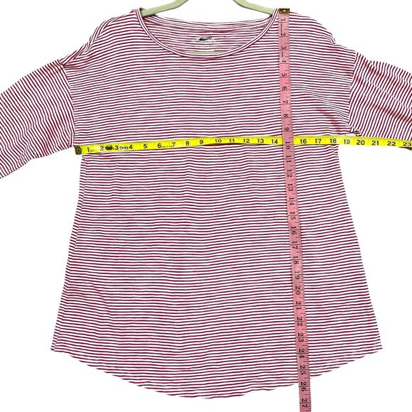 Chico's Ultimate Tee Striped 0 Small shirt Red White Comfort READ - Picture 2 of 8